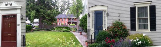 Door decoration and an in-town garden
